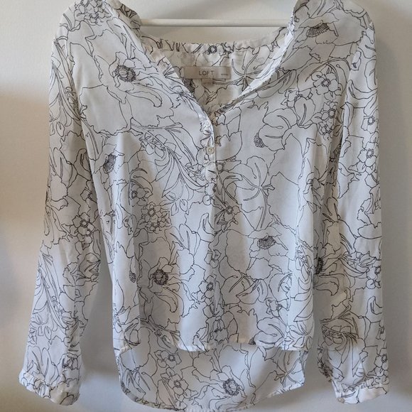 White Floral Blouse - Picture 1 of 4